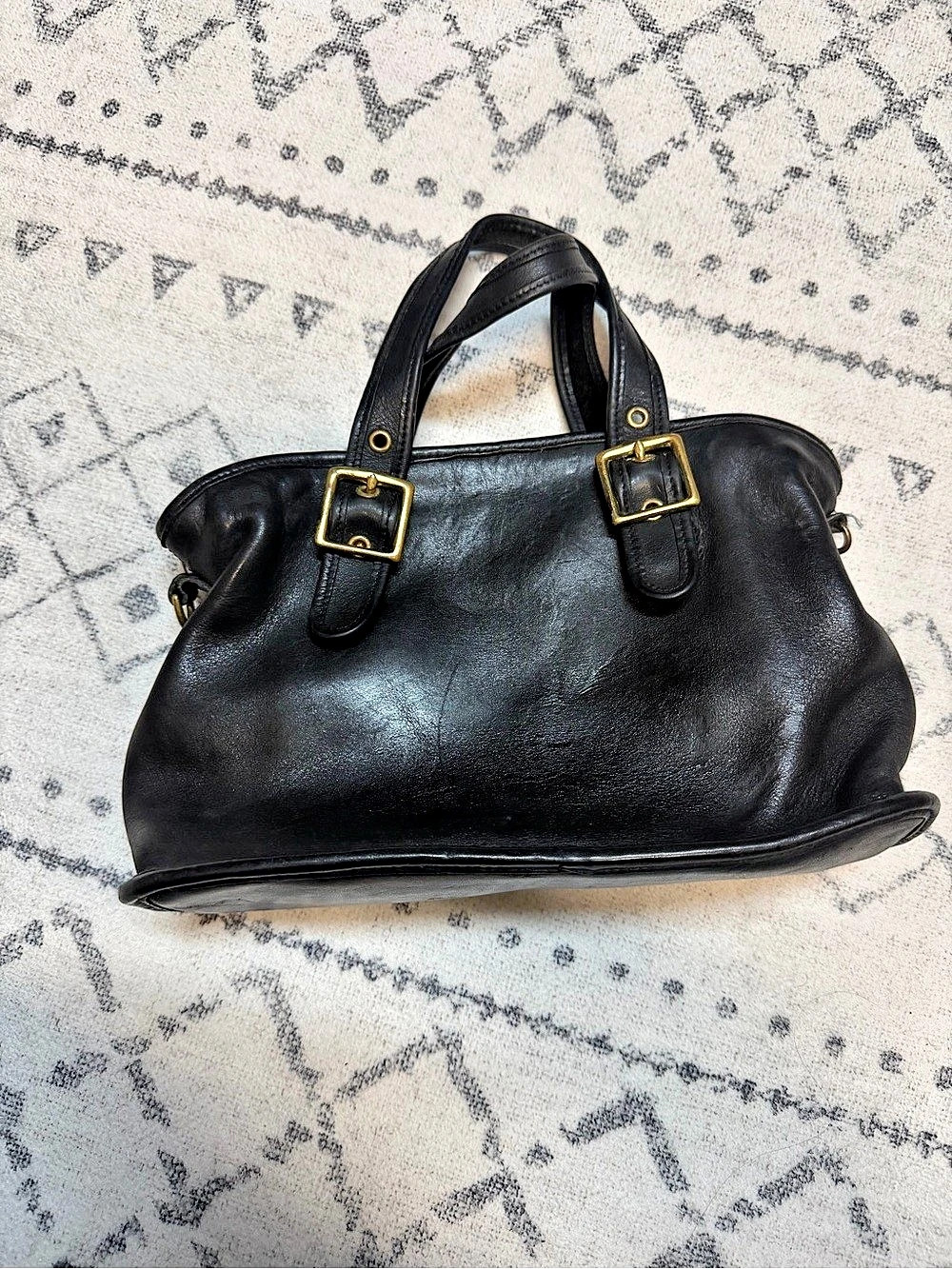 Coach Legacy Satchel Leather Shoulder Bag Black